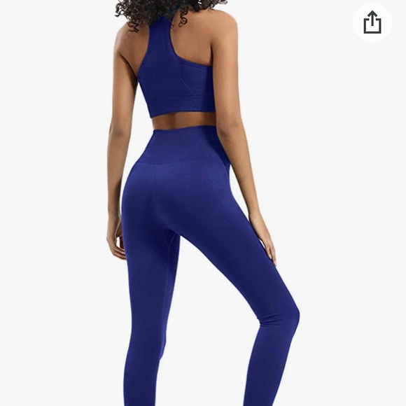 Royal Blue Workout Bra and Legging Matching Set Size Medium - Picture 5 of 6